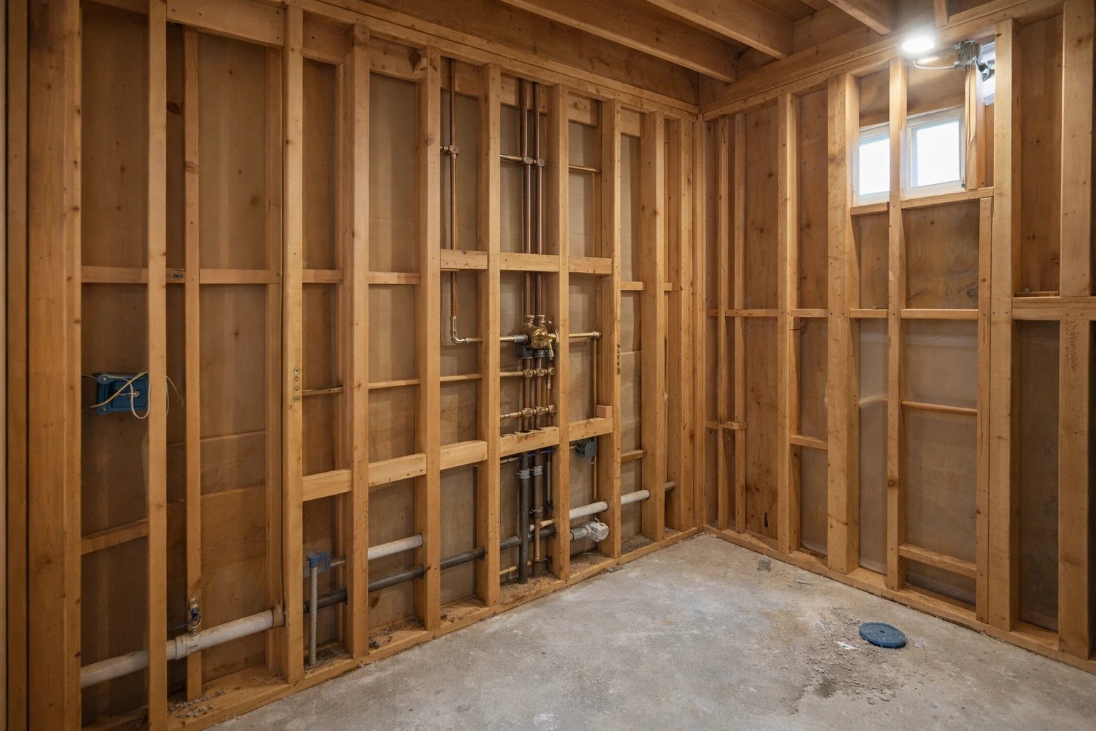 photo of a bathroom under construction showing bathroom remodel duration stages