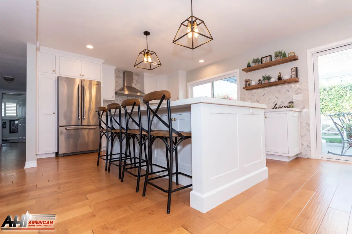 new flooring and lighting design in a new Long Beach CA luxury home